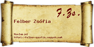 Felber Zsófia névjegykártya